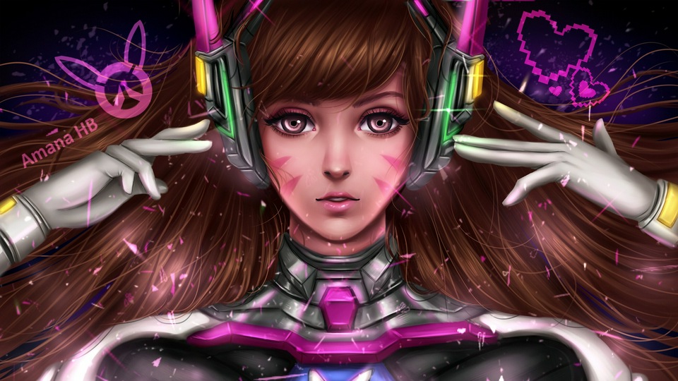 DVa Overwatch Цифровой Фанарт