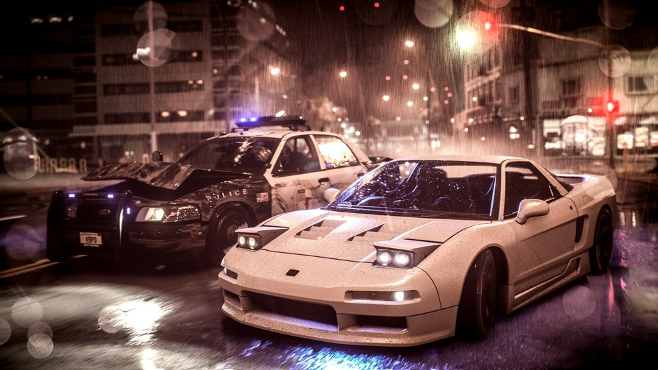 Need For Speed Acura Nsx против полицейской машины 4k