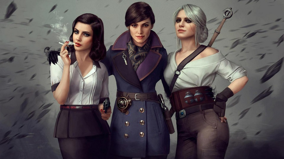 Ведьмак Ассасины Кроссовер Bioshock Girls