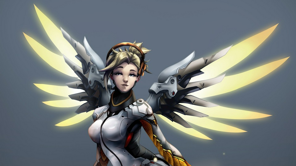 Цифровое искусство Mercy Overwatch 5k