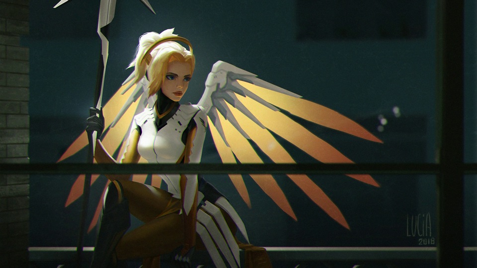 Игровое искусство Mercy Overwatch 4k