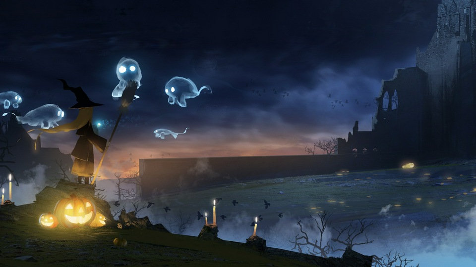 Девушка-волшебник на метле