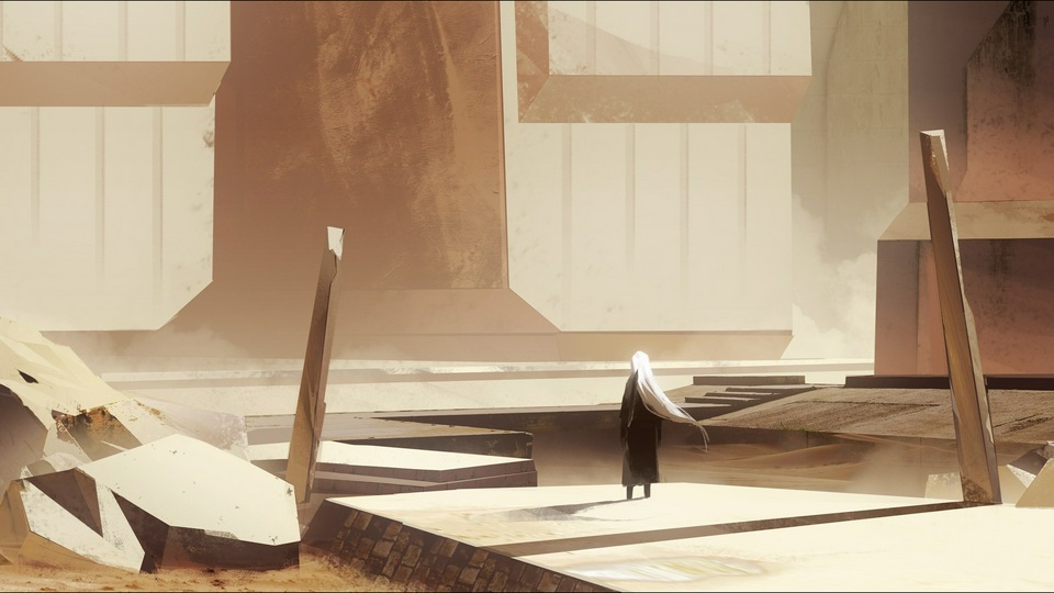 Девушка Пейзаж Белые Волосы Художественное произведение