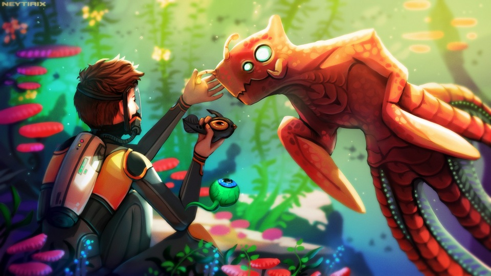 Джек Пипер Сэм Шон Subnautica Game Fanart 4k