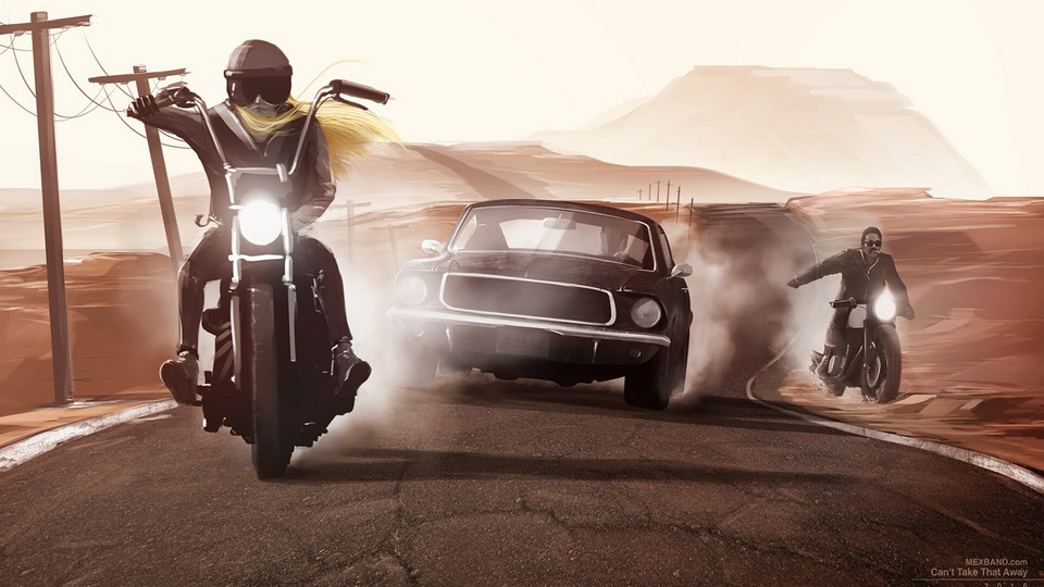 Велосипедист и Мустанг