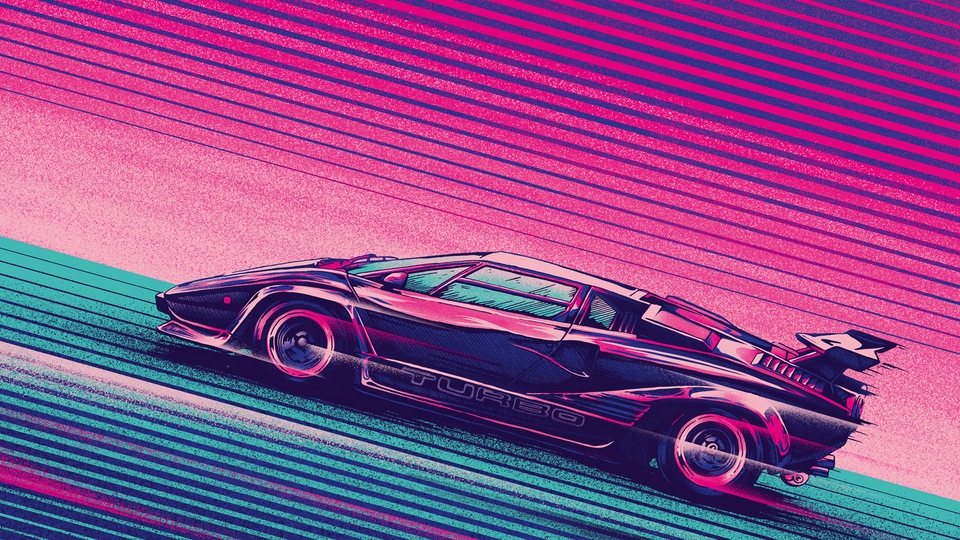 Ретро-произведение искусства Lamborghini Countach Turbo