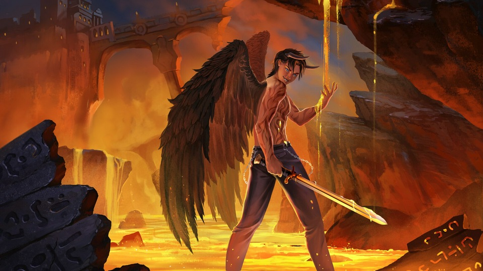 Дьявол с крыльями Меч