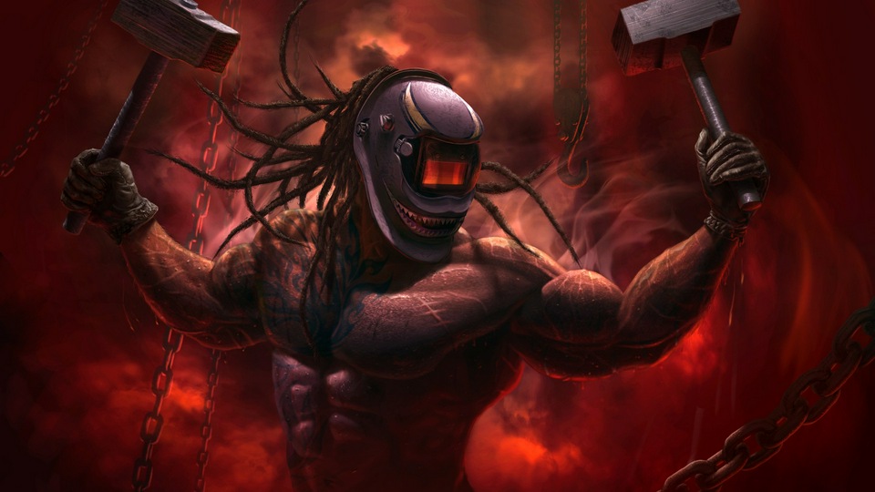 Кузнец Шлем Воин Два Молота Парень