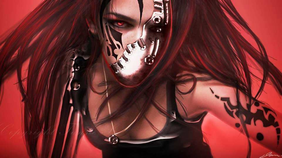 Красное Лицо Воина, Поврежденное Войной