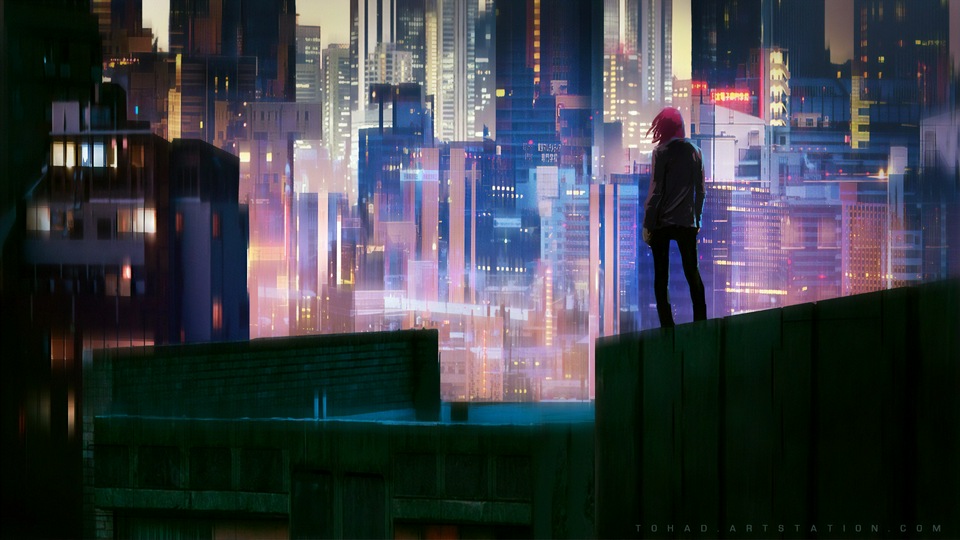 Светящийся город 4k