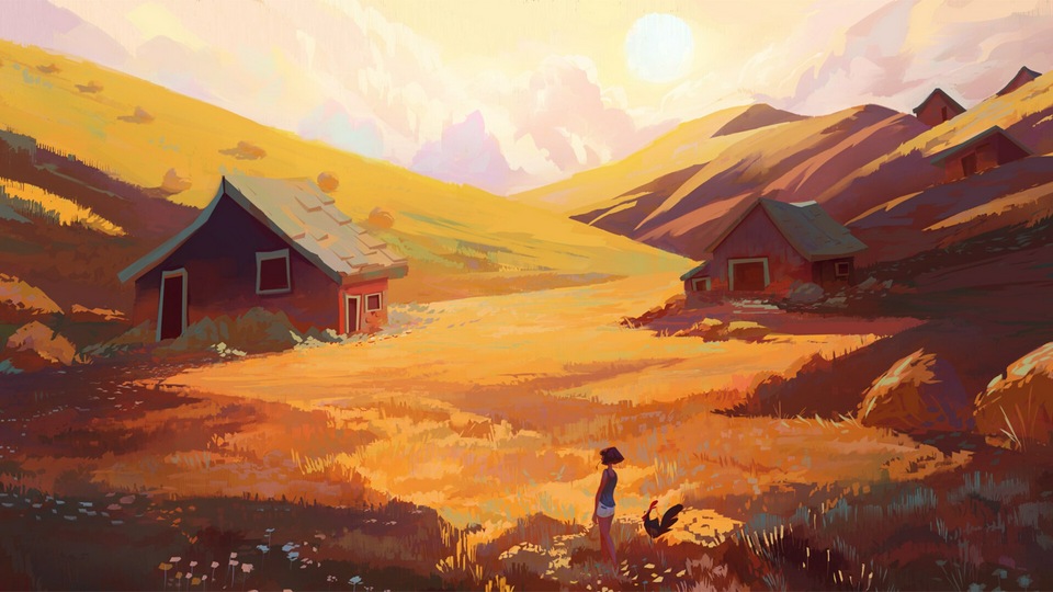 Поле Горы Девушка