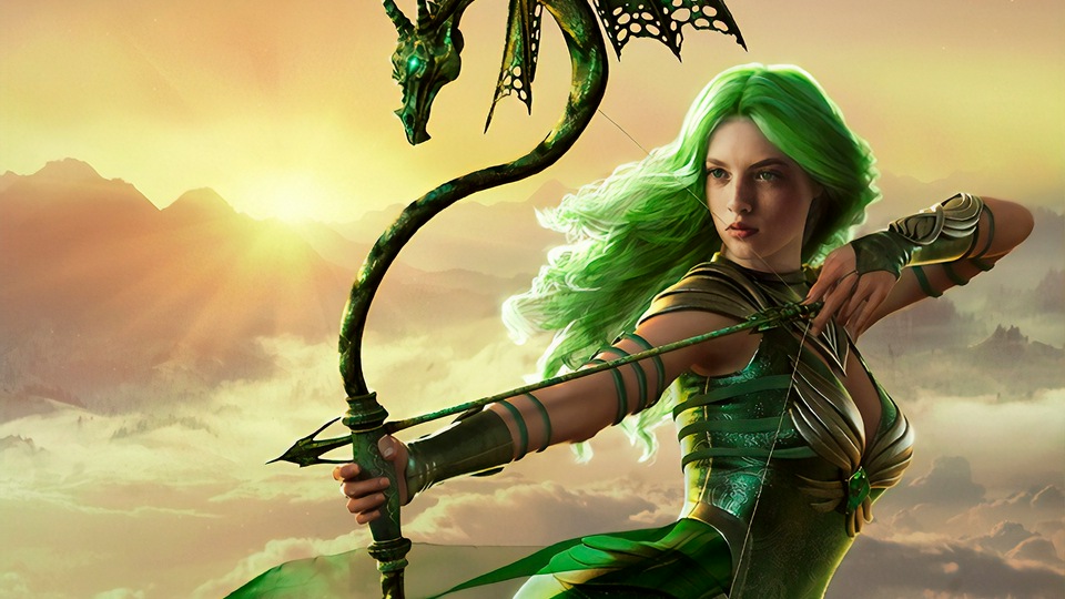 Девушка с драконьим луком