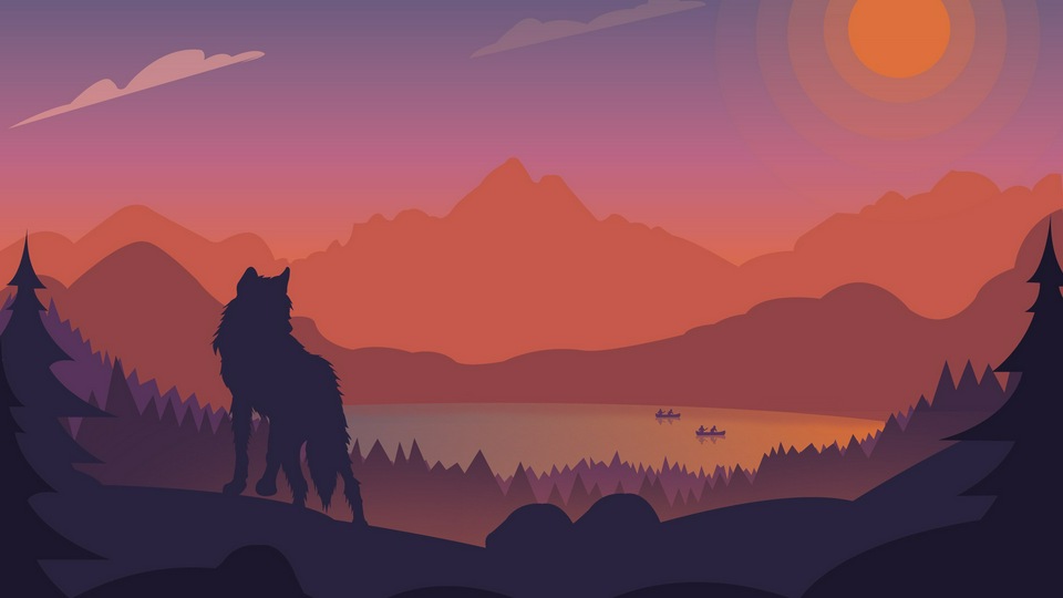 Волчий пейзаж в сумерках
