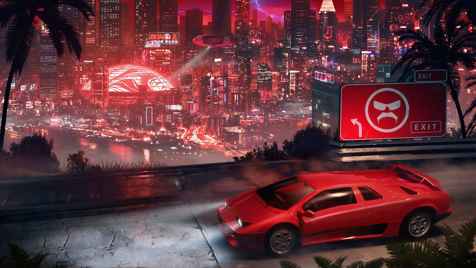 Lamborghini City Cyberpunk 4k