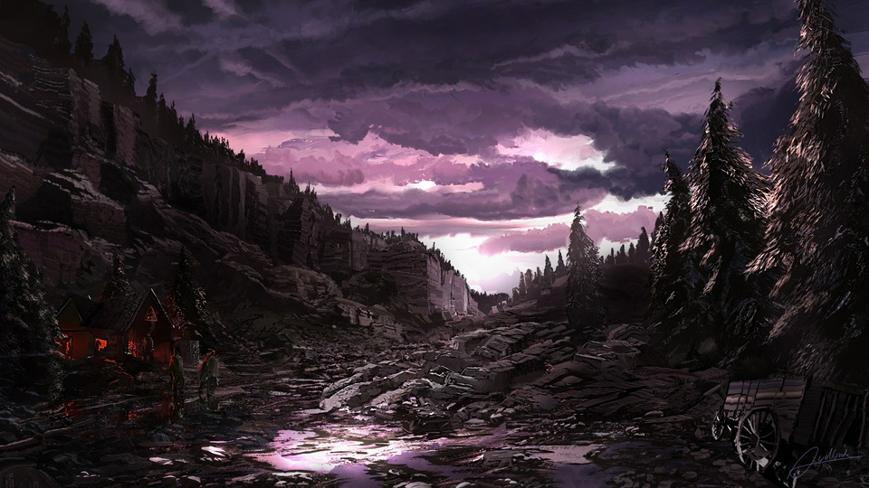 Цифровое искусство после дождя 4k