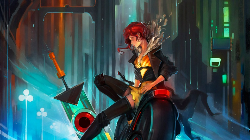 Киберпанк-девушка на велосипеде