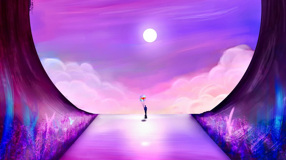 Человек с воздушным шаром Уходит