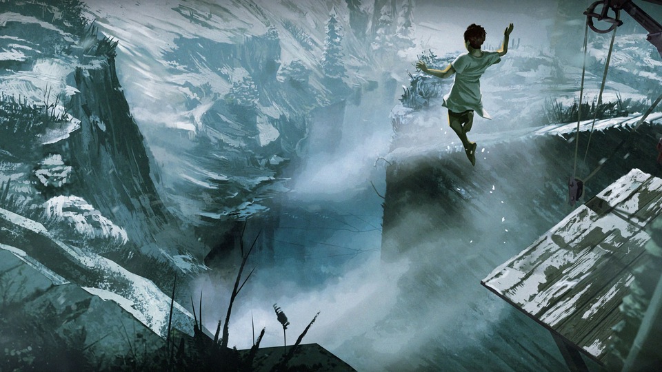 Прыжки с горного обрыва 4k