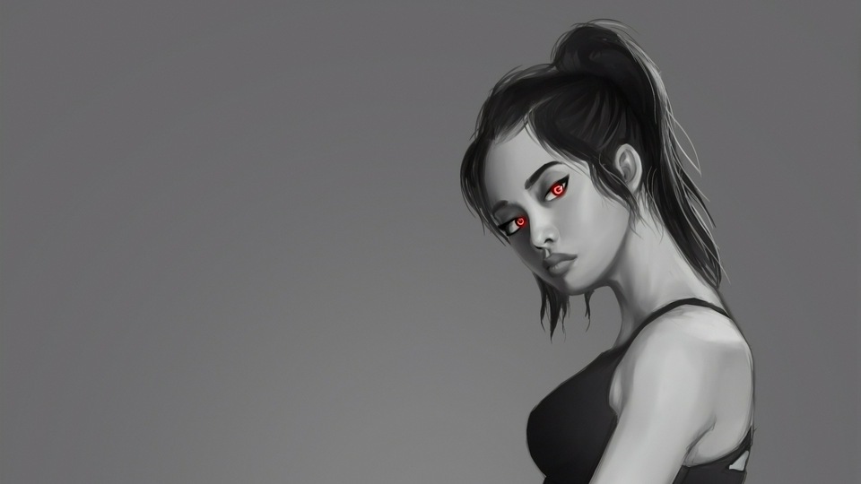 Монохромная Великолепная девушка