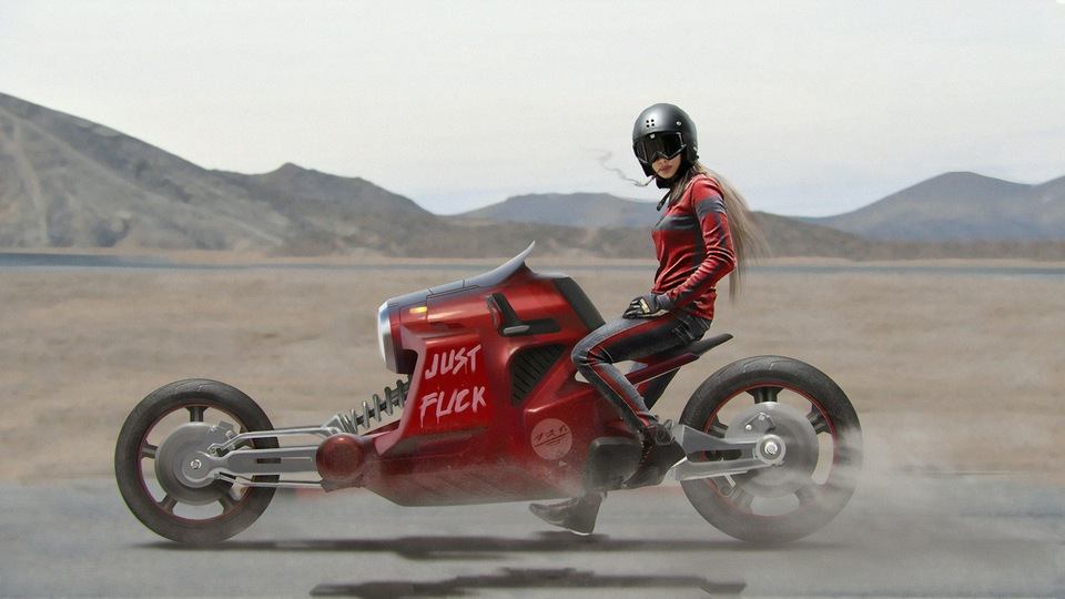 Современная девушка-байкер