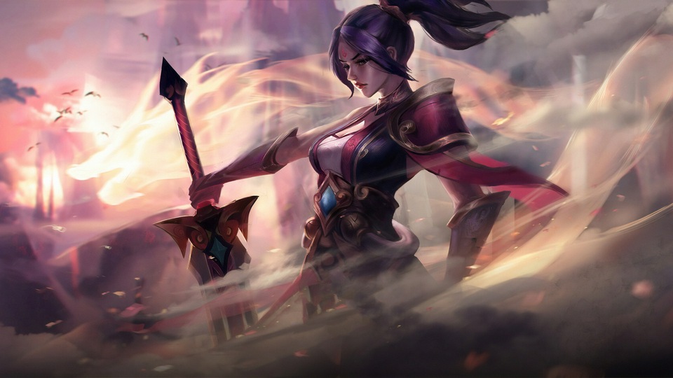 Воин на открытом воздухе с мечом