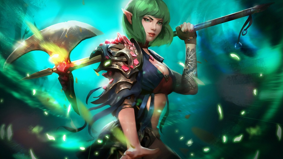 Эльфийская девушка с мечом