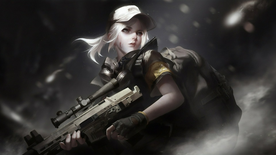 Девушка в Кепке с Пистолетом