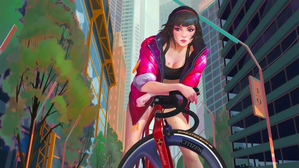 Девушка с велосипедом