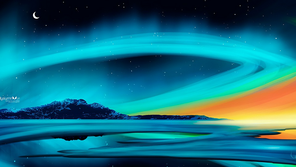 Цифровая картина "Полуночное солнце" 4k