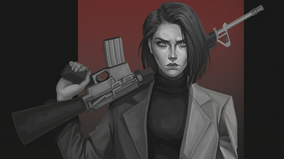 Девушка-пистолет 4k