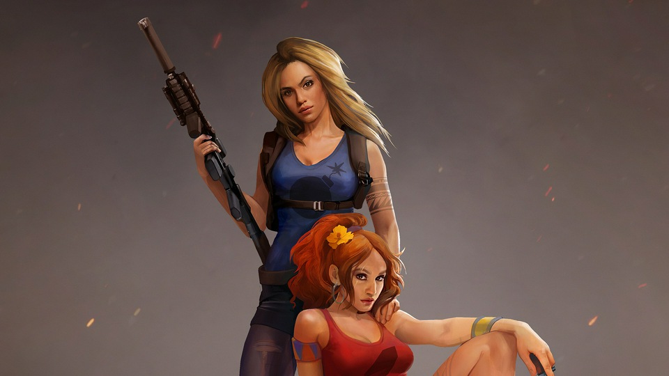 Две девушки подняли оружие