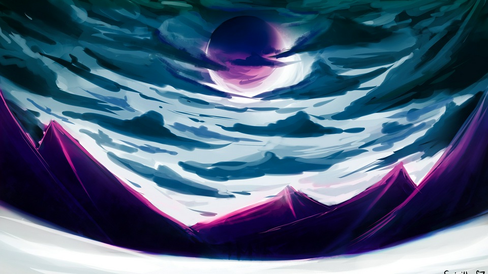 Черная овца Фиолетовая природа 4k