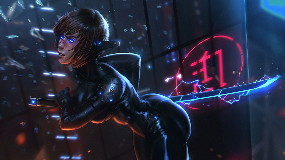 Киберпанковская черная девушка