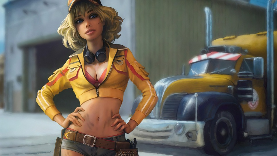 Девушка-водитель грузовика