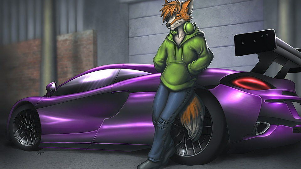 Крутая Лиса с аттракционом 4k