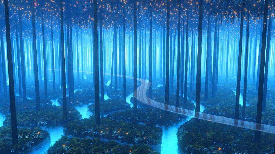 Лесной свежий бриз Цифровое искусство 4k