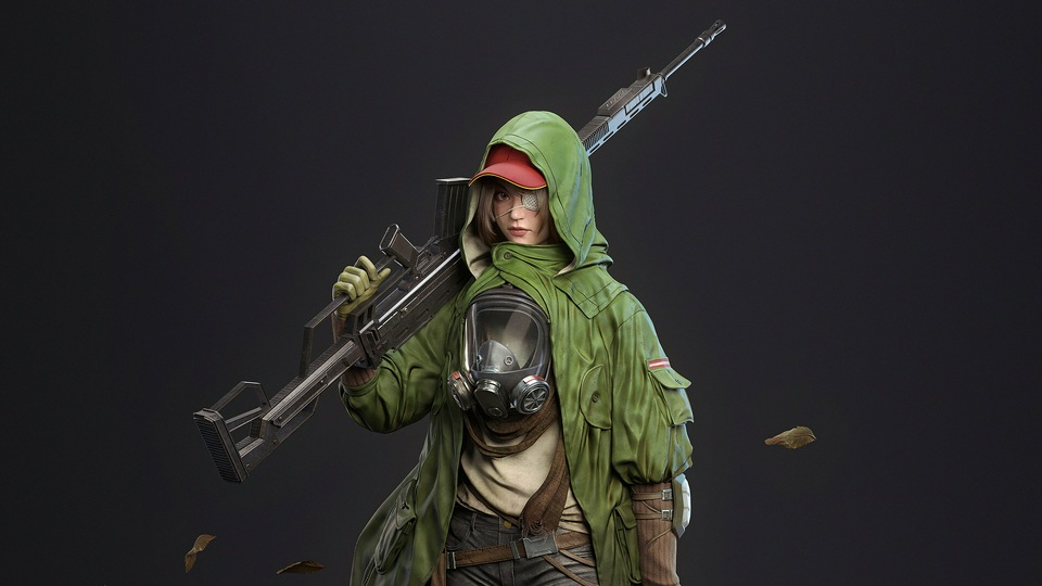 Девушка с пистолетом 4k