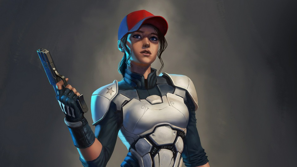 Кибер-костюм девушки 4k