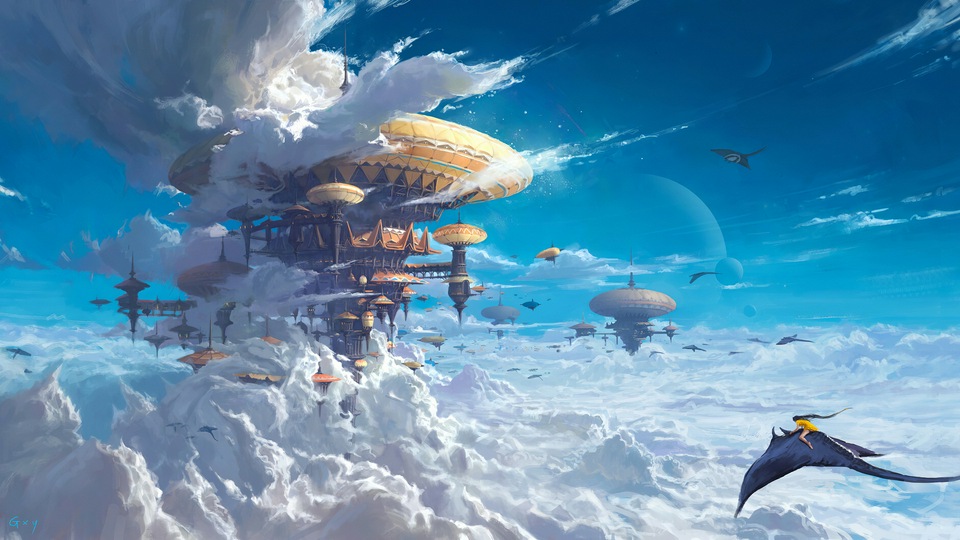 Город в облаках 4k