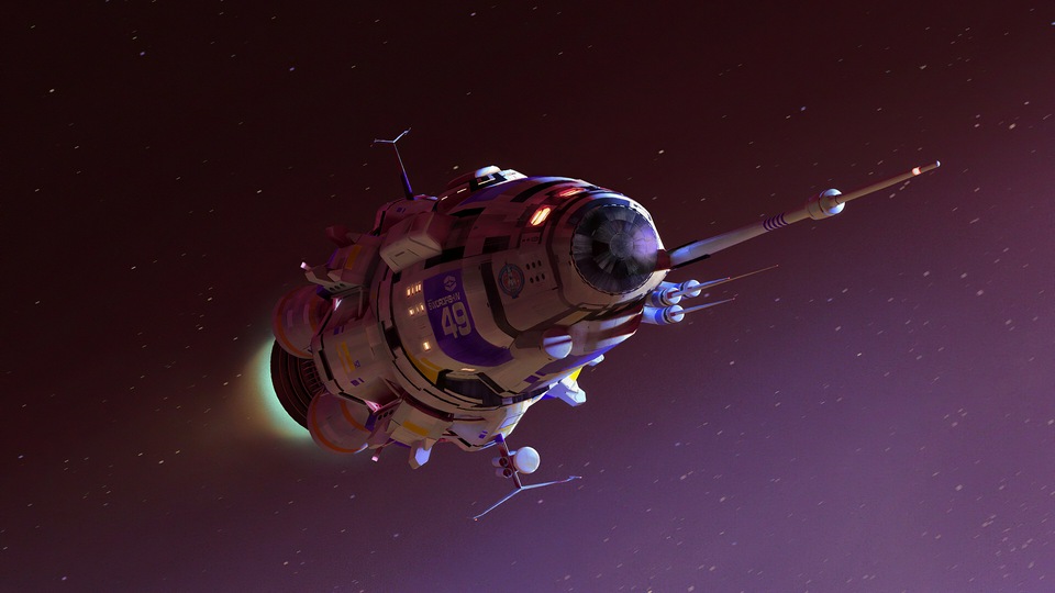 Космический корабль рыбы-меча 4k