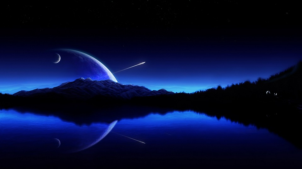 Цифровая природа Синий 4k