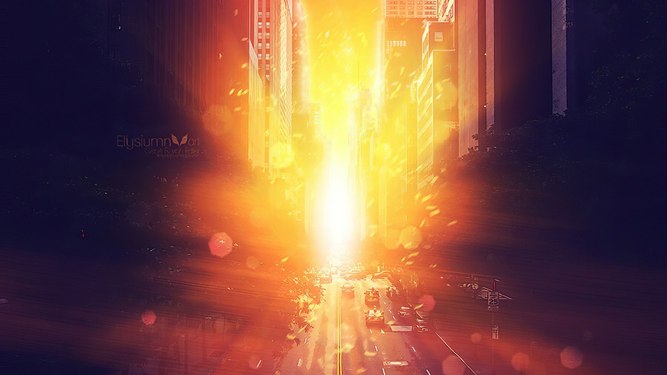 Утренняя дорога вспыхивает цифровым искусством