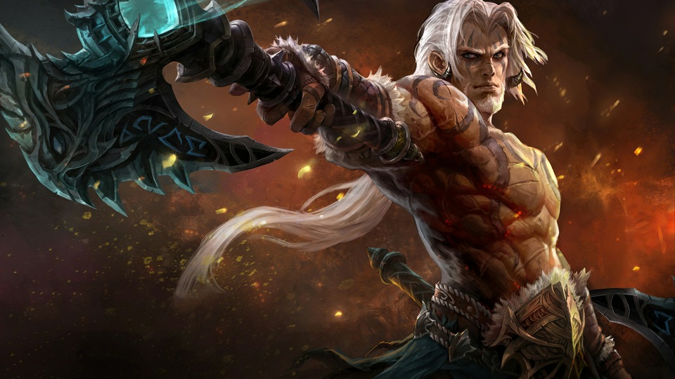 Воин Мужчина с белыми волосами