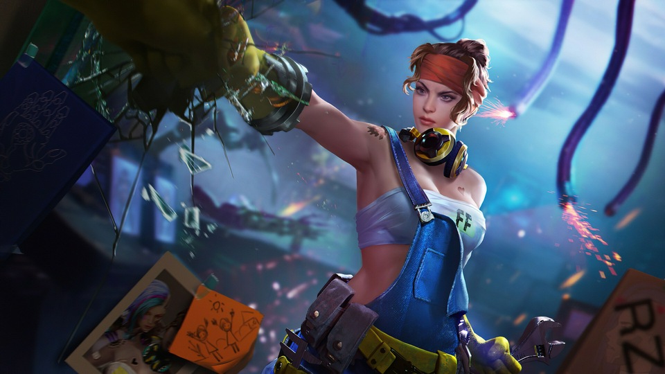 Девушка бьет кулаком по зеркалу