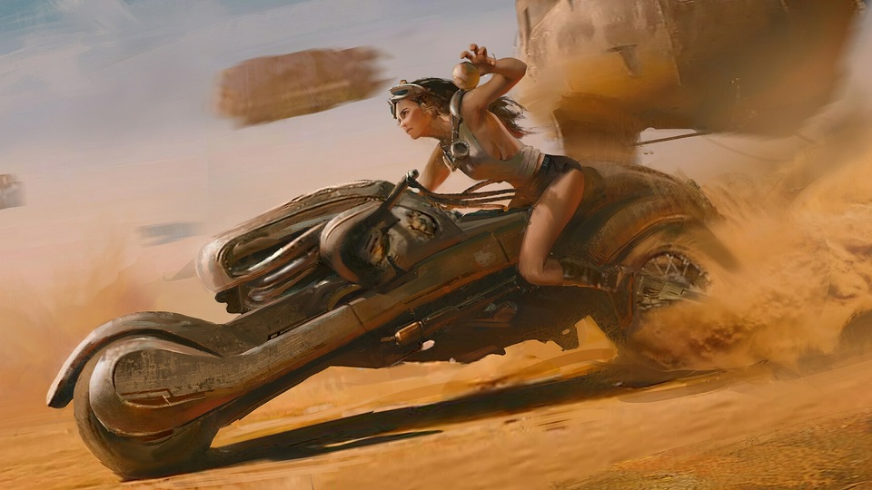 Кибербайк в пустыне