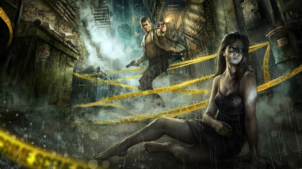 Дорожный блок Полицейская лента Девушка 4k