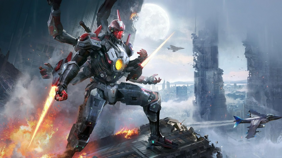 Изящный робот-меч 4k