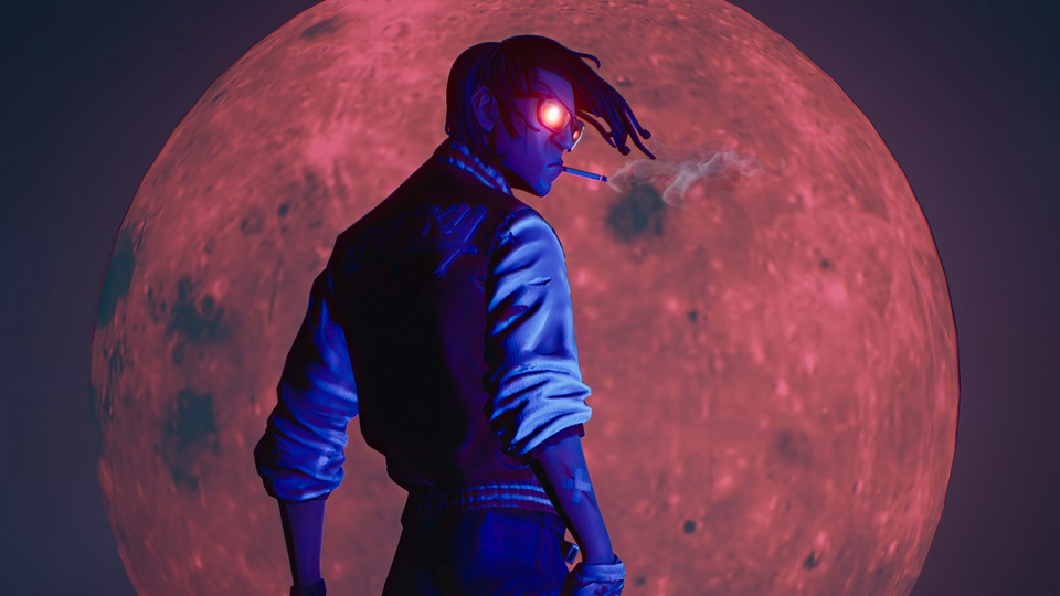 Парень курит сигарету 4k