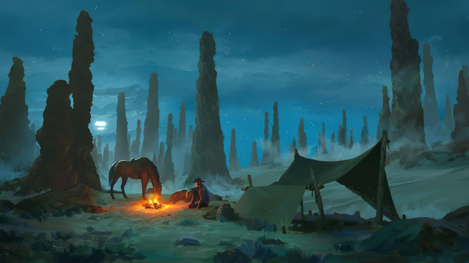 Походный костер 4k