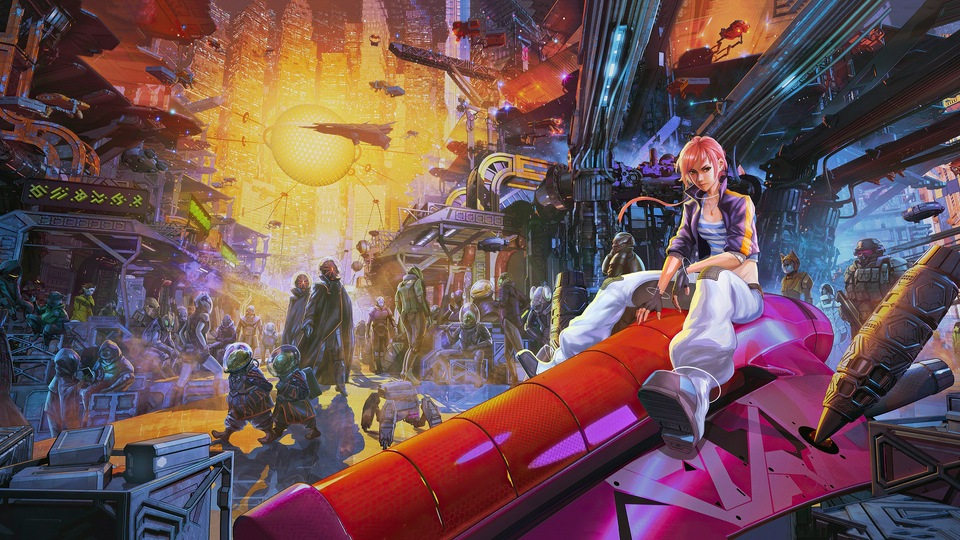 Метеора Девушка Космический корабль 4k